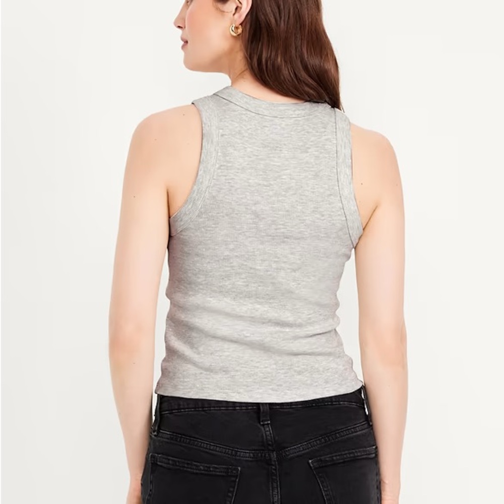 Old Navy Light Gray Ribbed Tank Top